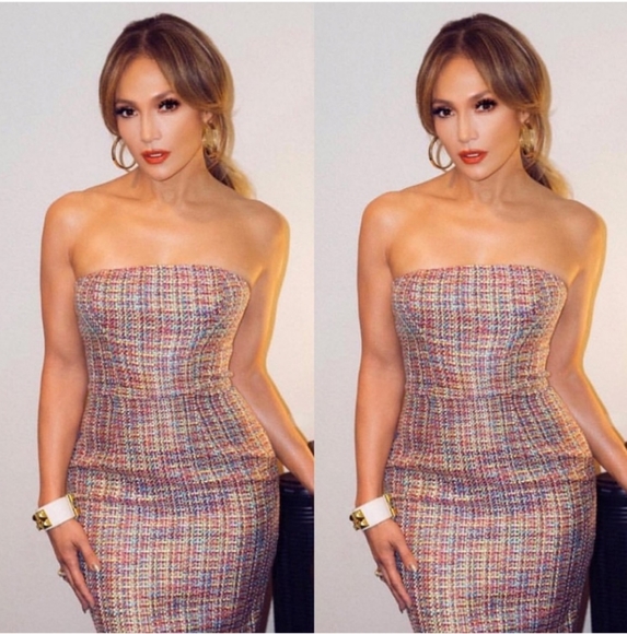 House of CB Gabrielle Multicolor Strapless Tweed Dress Size S - Picture 3 of 7